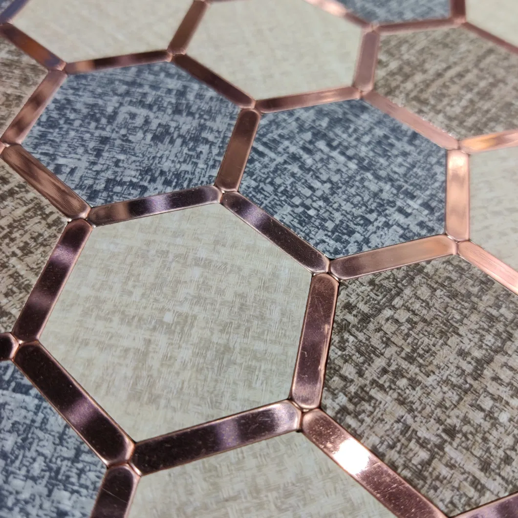 Hexagonal Fabric Aluminum Plastic Light Wall Decorative Mosaic Tile
