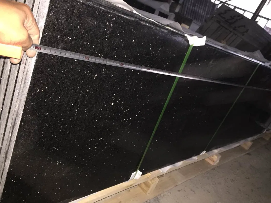 Black Galaxy Granite Double Sink Vanity Tops Kitchen Backsplash Tiles