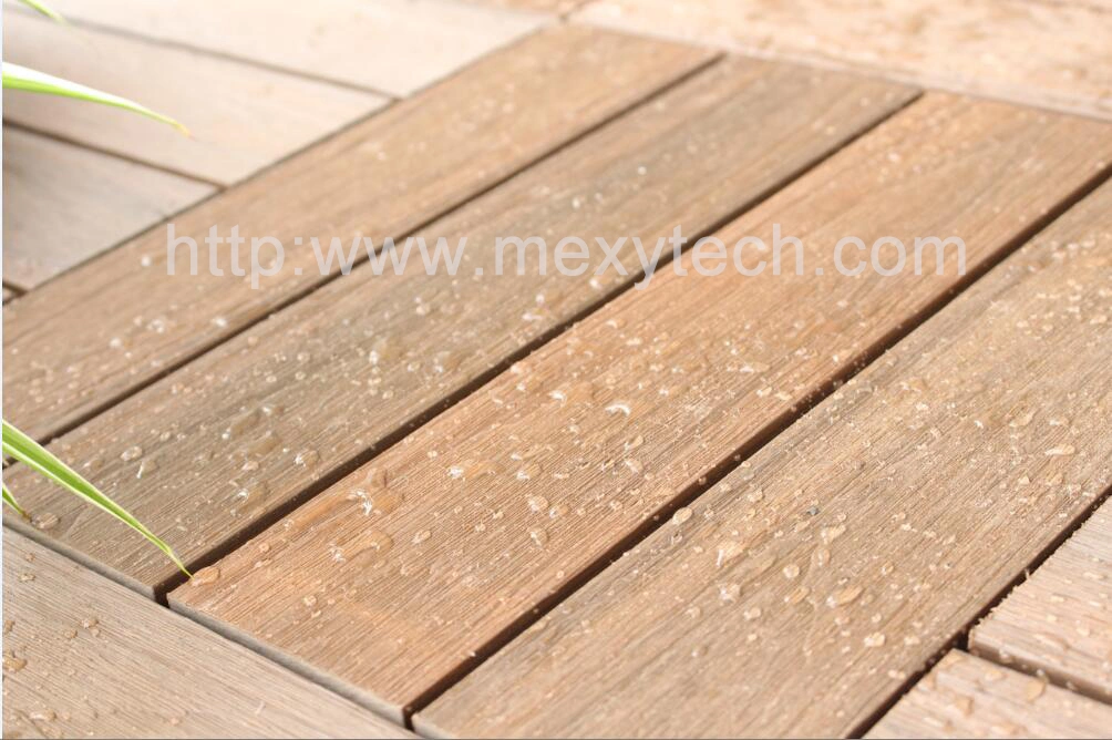 Anti-Slip Interlocking DIY WPC Wood Composite Co-Extrusion Deck Tiles