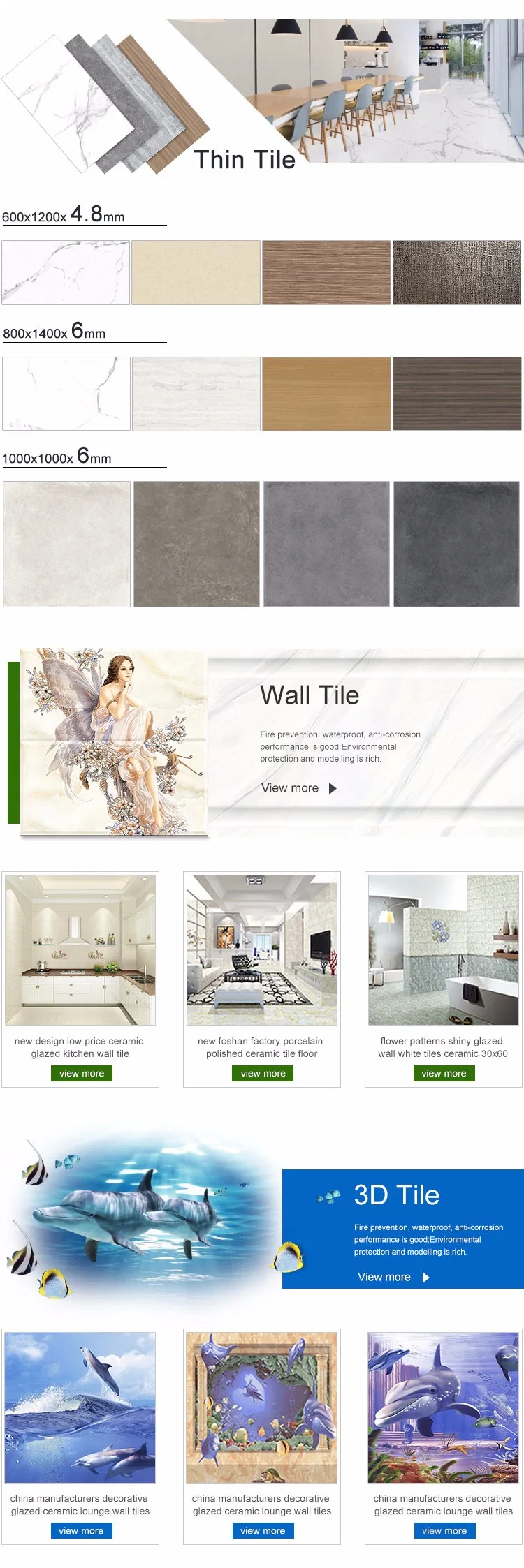 Full Polished Smooth Porcelain Ceramic Tile for Interior Wall