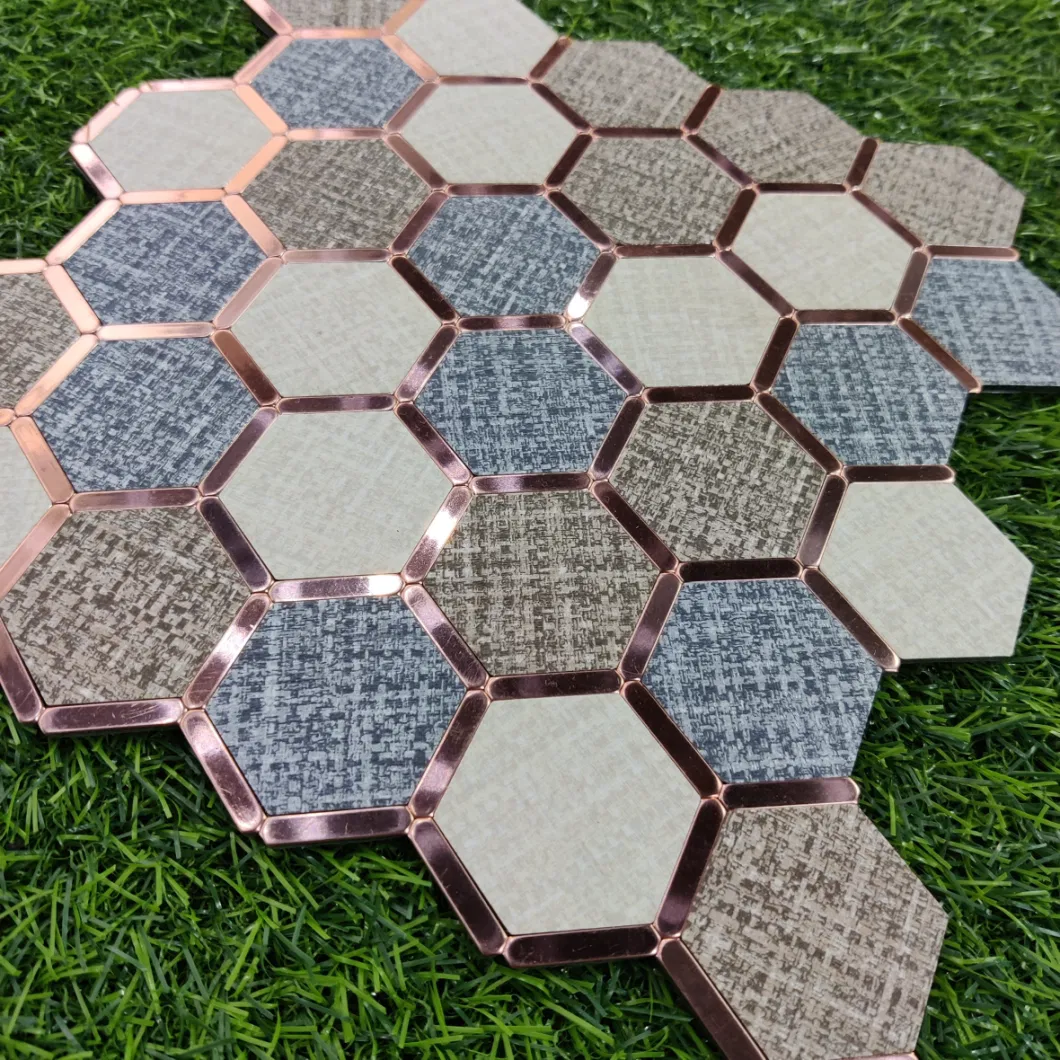 Hexagonal Fabric Aluminum Plastic Light Wall Decorative Mosaic Tile