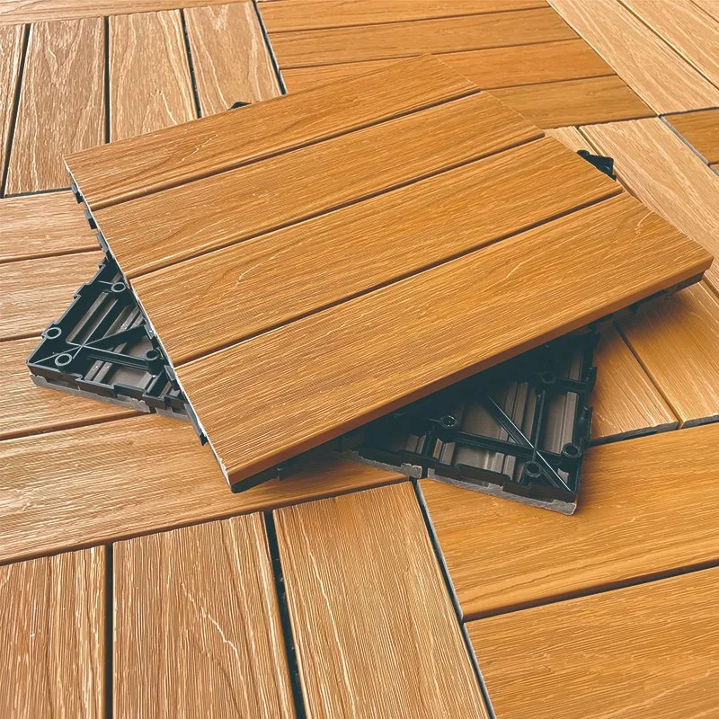 WPC DIY Wood-Plastic Composite Patio Deck Tiles 3D Interlocking Decking Floor Tile