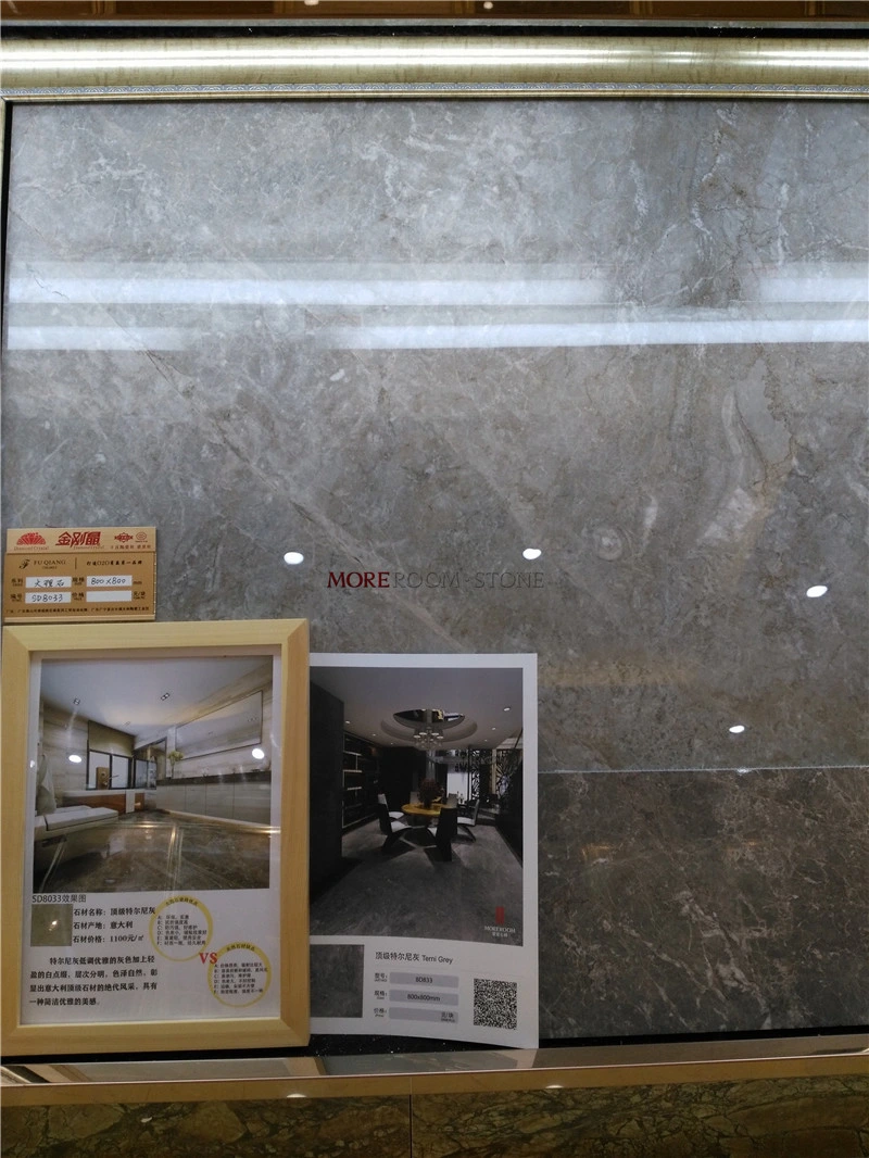 Foshan Polished Glazed Grey Marble Imitation Porcelain Tile Flooring