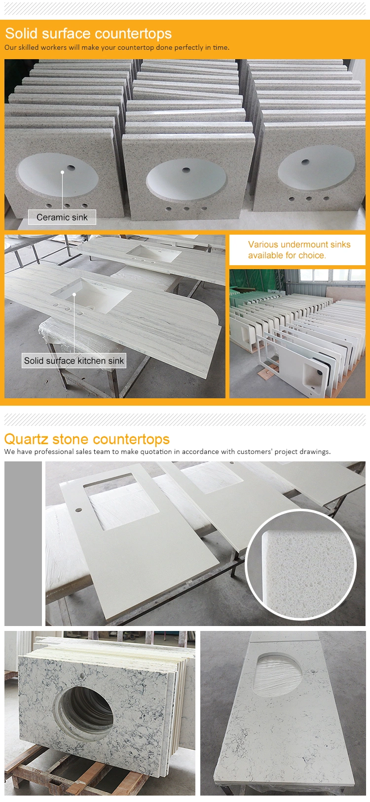 Modern Furniture Artificial Stone Kitchen Counter Tops Bar Counter Top for Sale