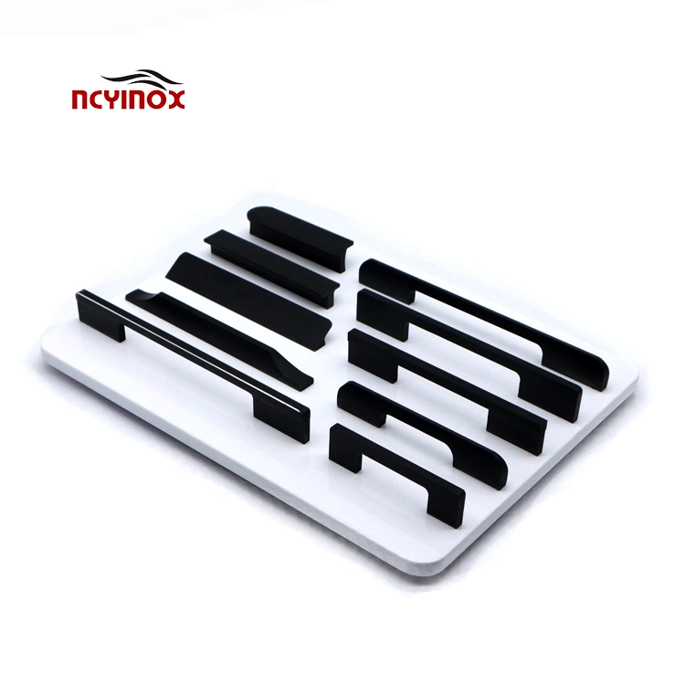 Modern Sample Furniture Handles Black Hidden Cabinet Handle Kitchen Zinc Alloy Furniture Handle Pulls