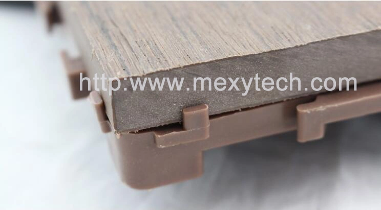 Anti-Slip Interlocking DIY WPC Wood Composite Co-Extrusion Deck Tiles