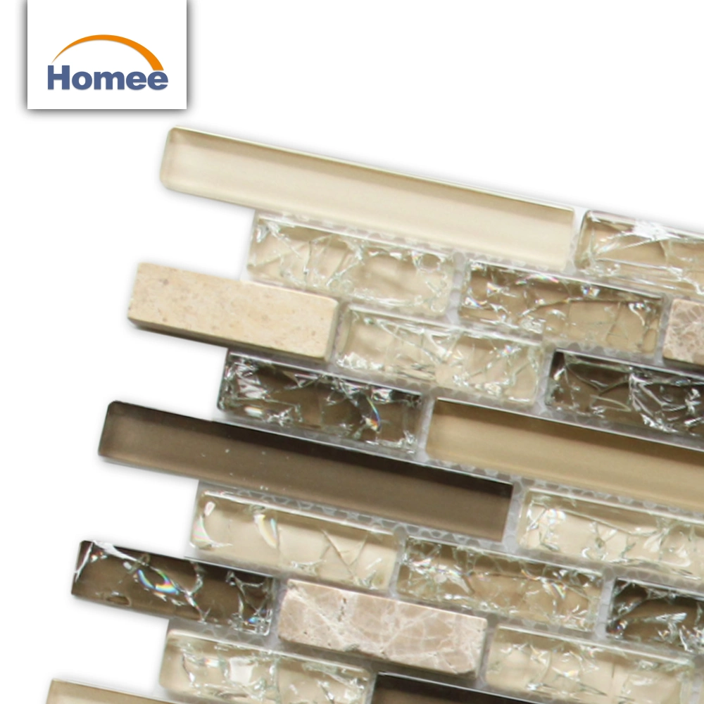 Latest Designed Wholesale Crackle Backsplash/Wall Glass Stone Mosaic Tile