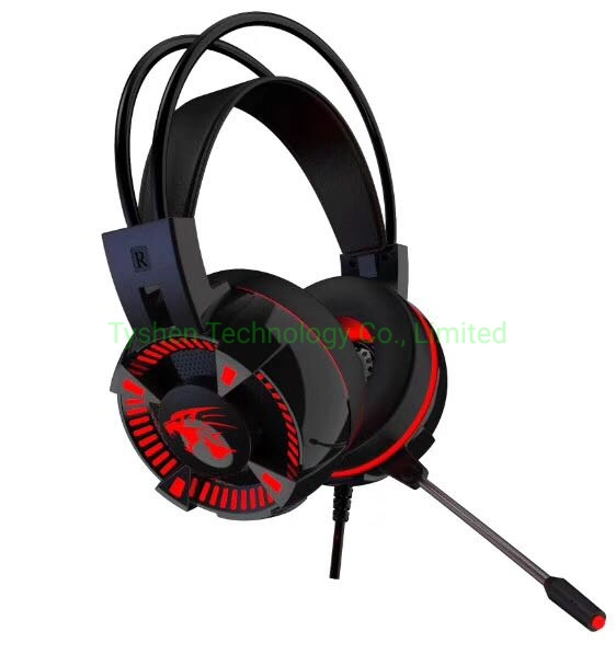 Latest Portable Gaming Headset Wired Headphone, Single Color Lighting