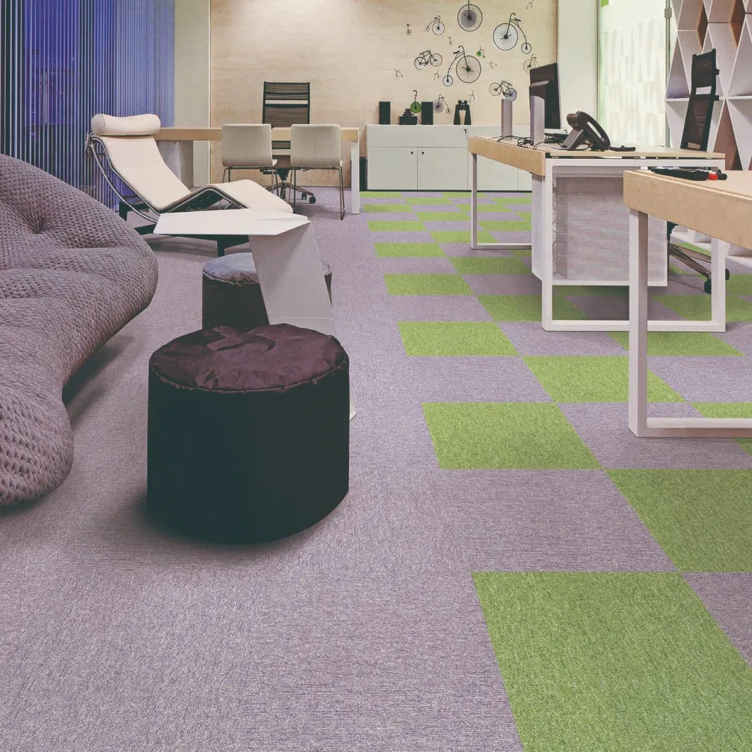 Best Quality Modular Square 36X36 Durable Premium Self Stick Dark Gray Church Carpet Tiles for Concrete Floor