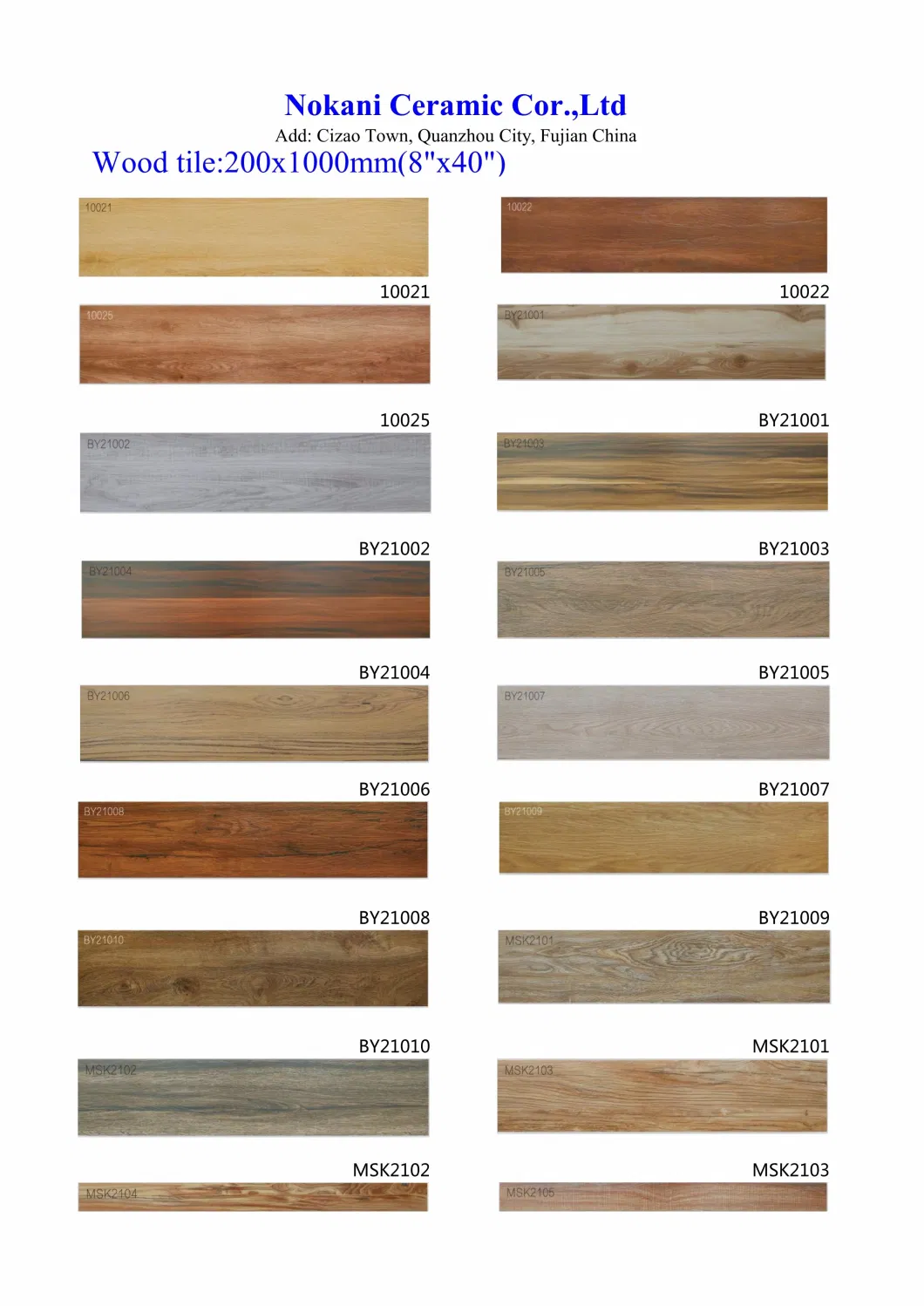 6X32 Wood Look Ceramic Floor and Wall Tile for Livingroom