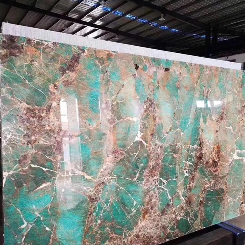 Natural Stone Amazonite Quartzite for Floor/Wall Slabs/Tiles/Countertop/Stairs/Column