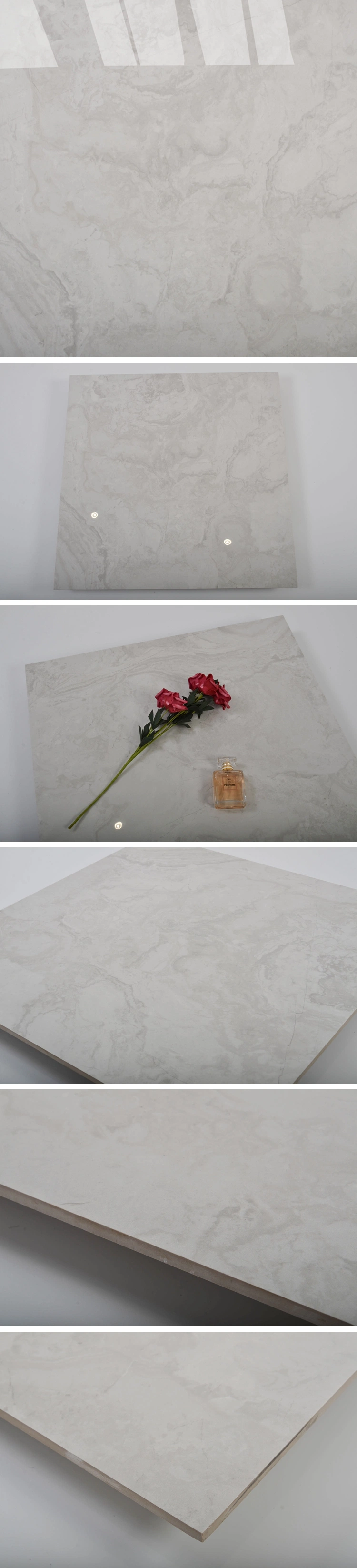 600X600 Gray Marble Look Porcelain Tile Kitchen Flooring