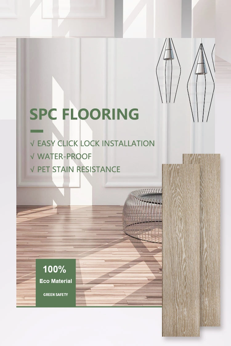 100 % Waterproof Spc Vinyl Bathroom Laminate Floor Tile