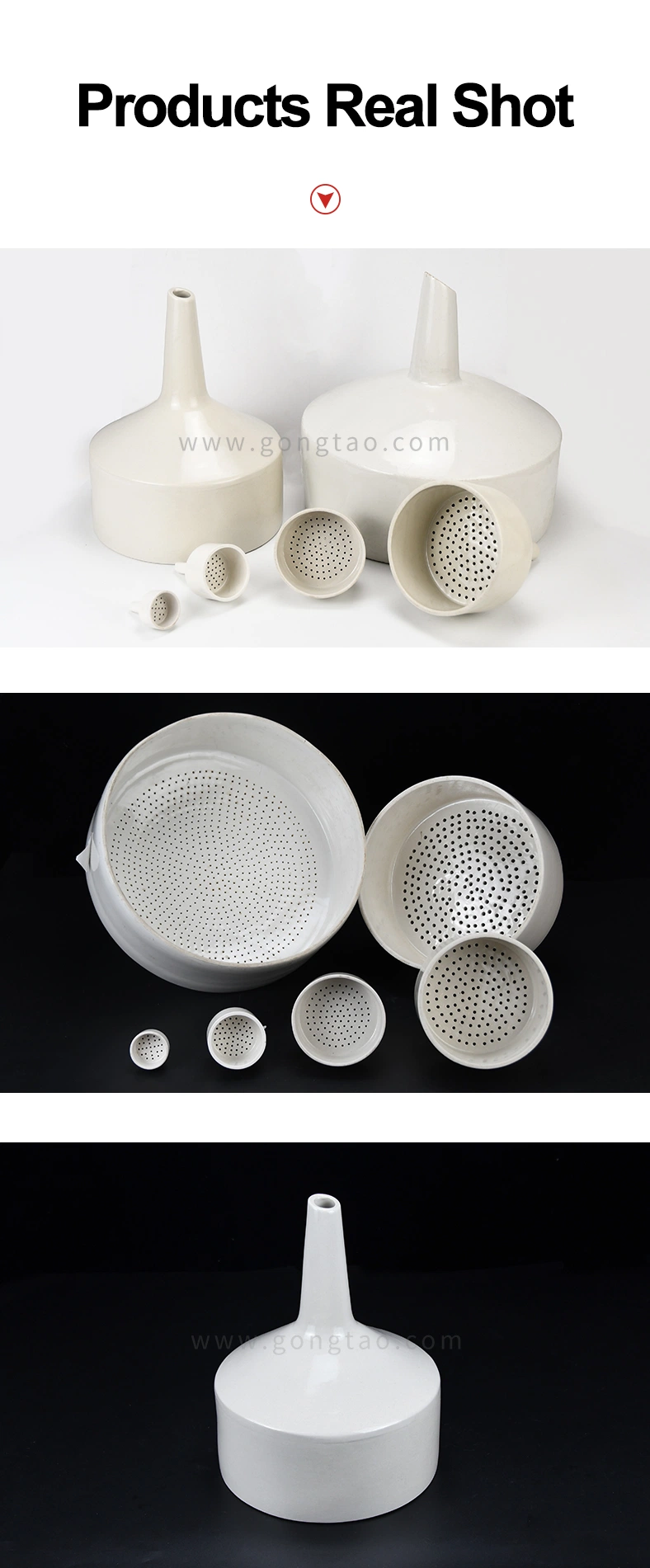 High Quality Alumina Brinell Funnel Porcelain Funnel Ceramic Funnel