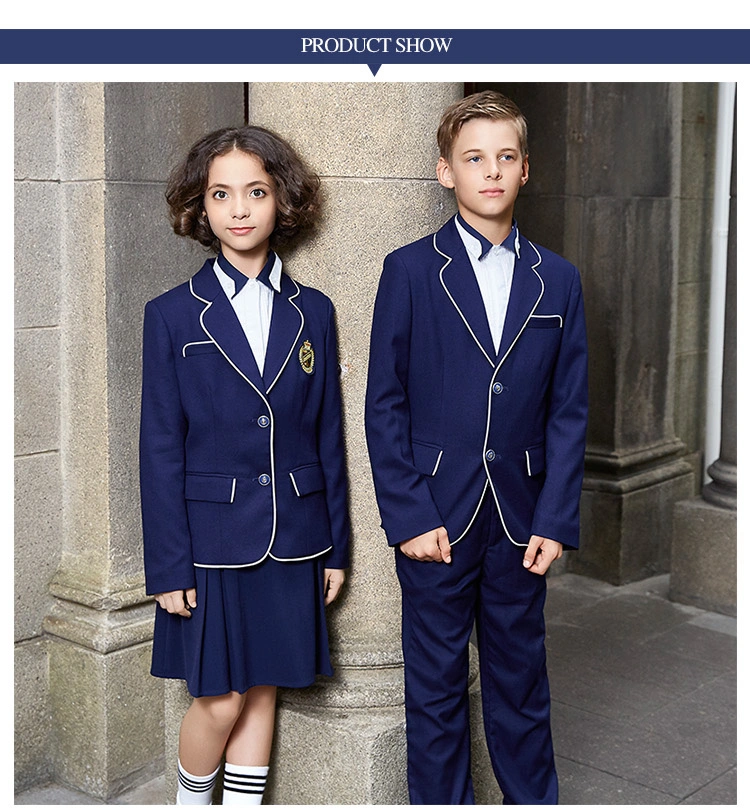 Custom Classic Design Navy Blue School Uniform Blazer