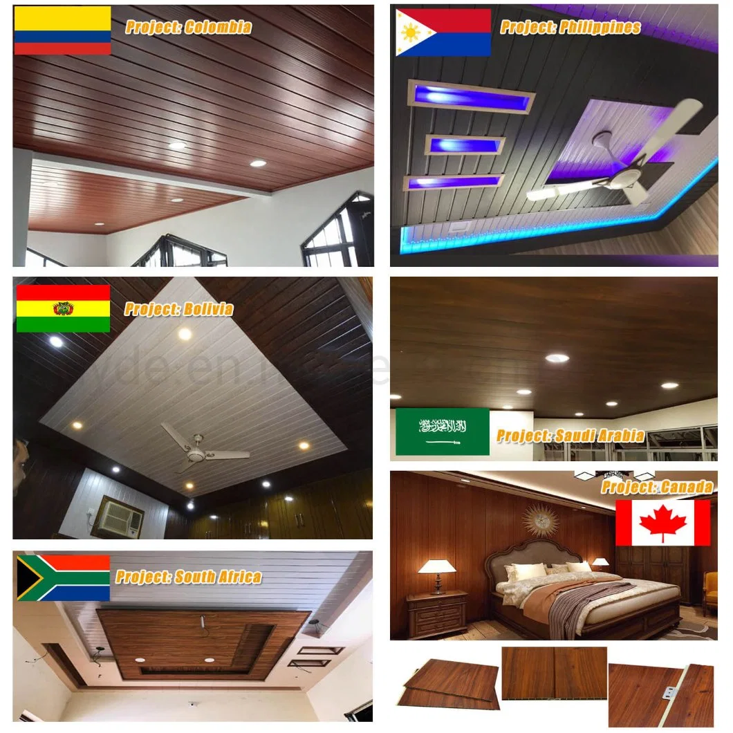 250mm Wide Wave PVC Roof Paneling 3D Wood Ceiling Tile for Wall Decor