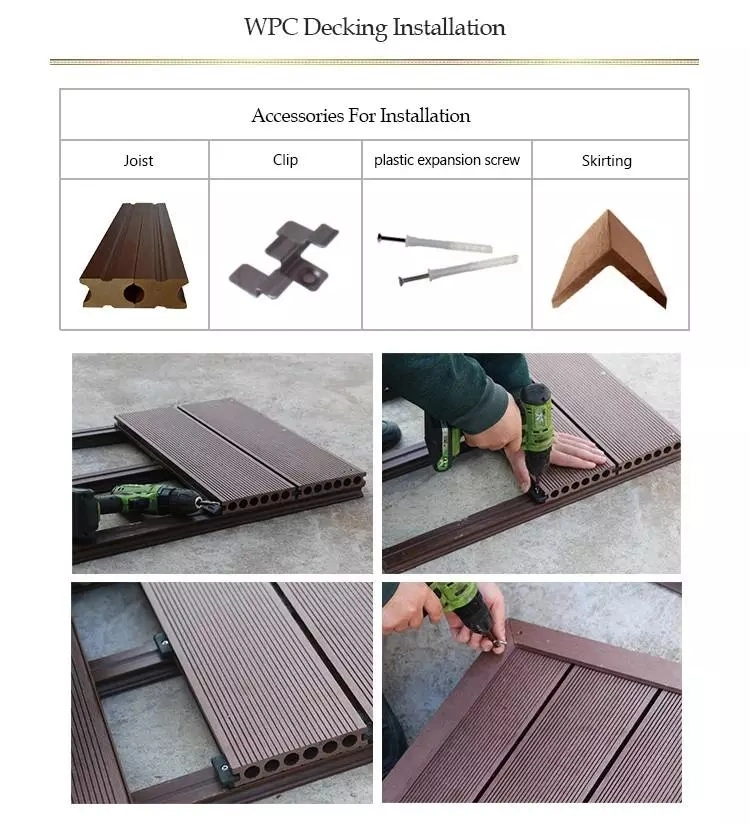 3D Embossing Decking Waterproof WPC DIY Decking Low Maintenance Outdoor Flooring Tiles Terrassenboden