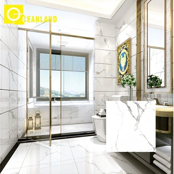 Wall White Glazed Polished Porcelain Tiles Marble Ceramic Floor Tile From China