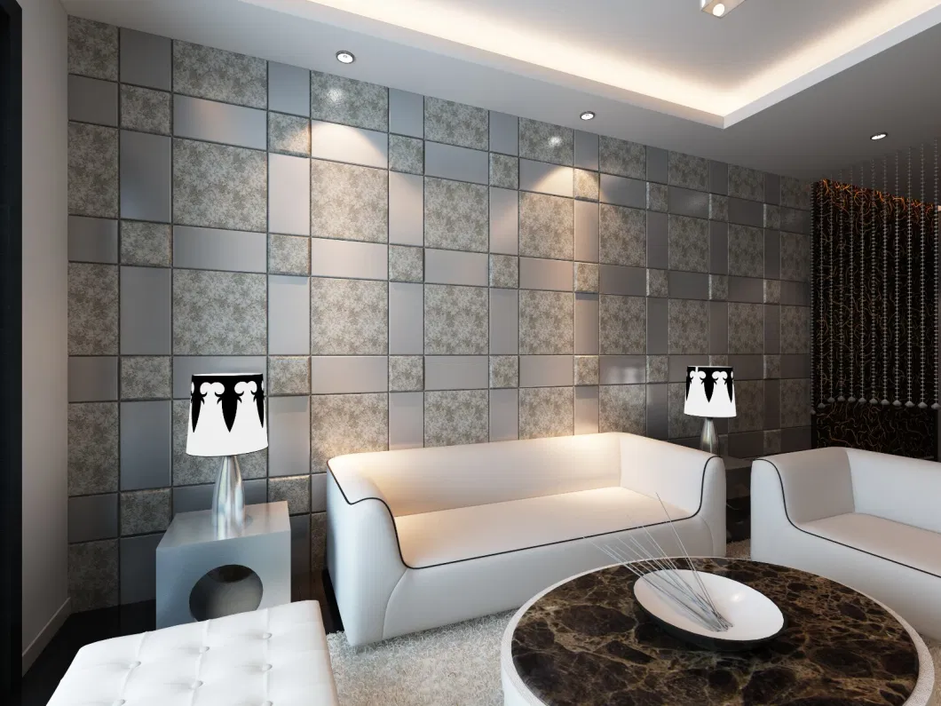 Simply Living Room Decoration 3D Soft Leather Wall Tile