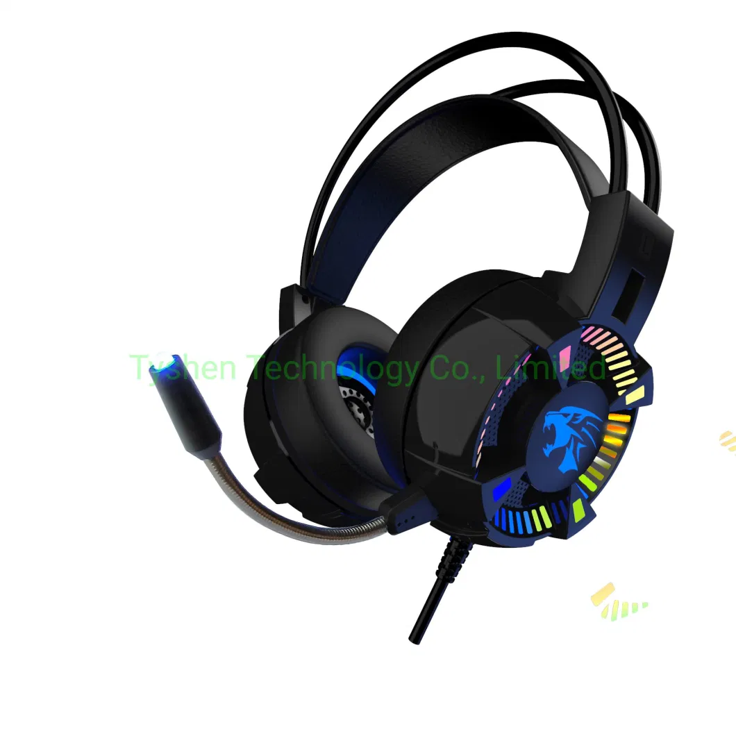 Latest Portable Gaming Headset Wired Headphone, Single Color Lighting