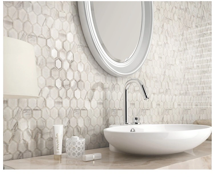 China Supplier 300X300mm Hexagonal Shape Glass Mosaic Tiles