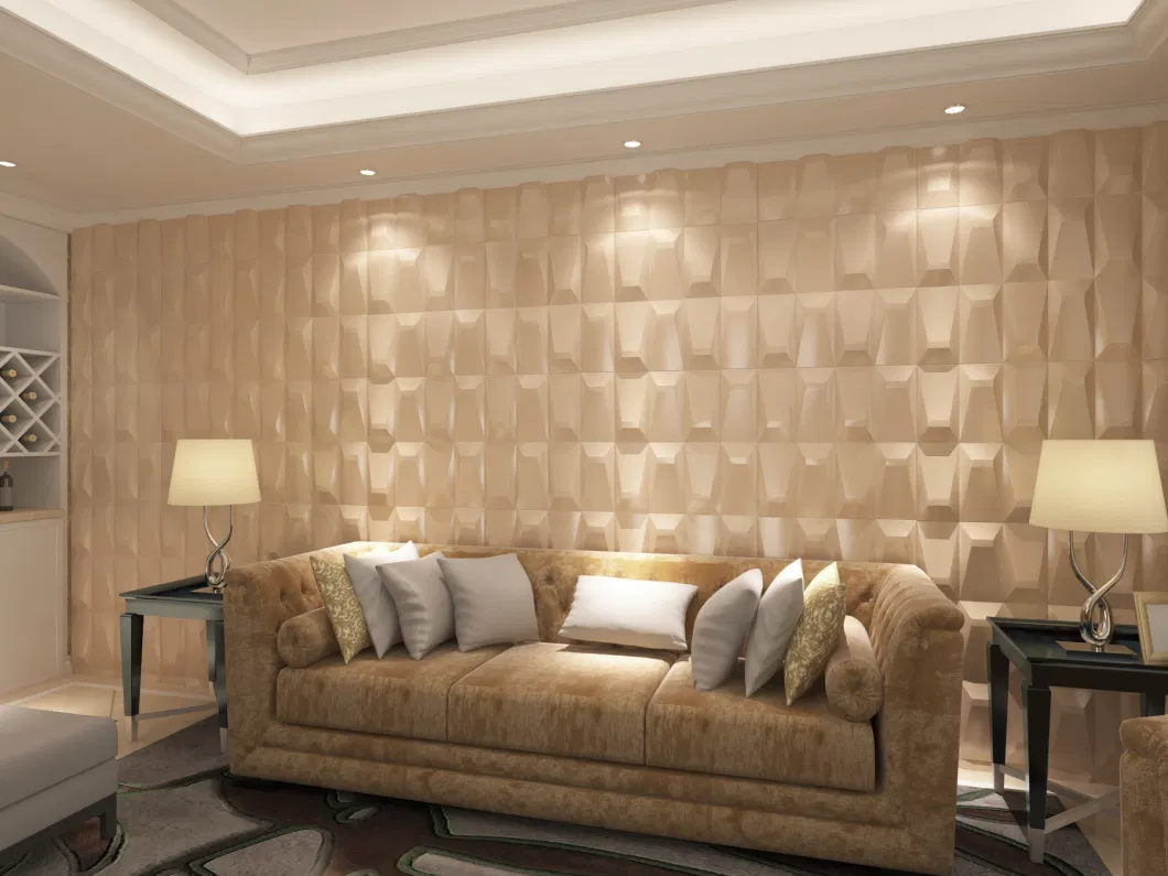 Bedroom Furniture 3D Soft Wall Tiles Synthetic PU Leather Wallpaper