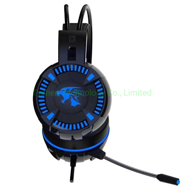 Latest Portable Gaming Headset Wired Headphone, Single Color Lighting