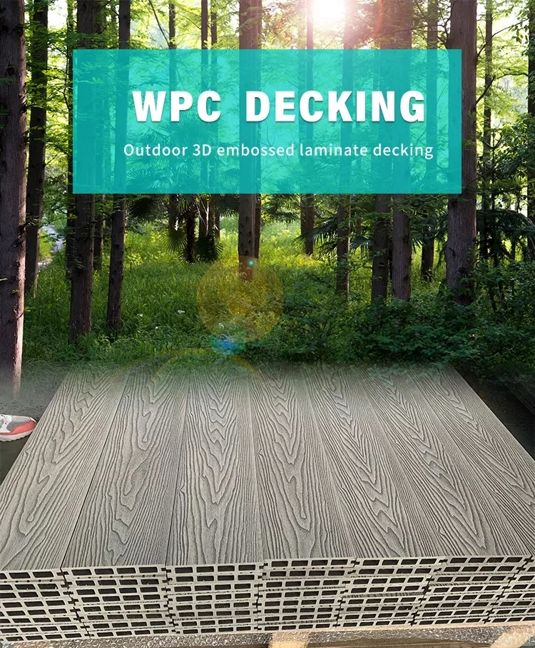 3D Embossing Decking Waterproof WPC DIY Decking Low Maintenance Outdoor Flooring Tiles Terrassenboden