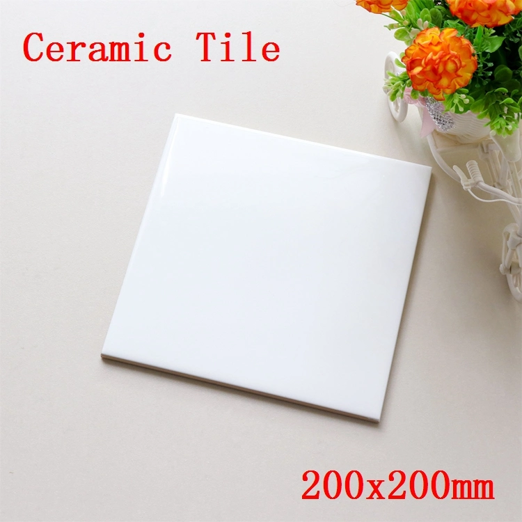 White Color Fully Polished Ceramic Subway Tile Durable Glazed Kitchen 200 X 200mm 3D Wall and Floor Tile