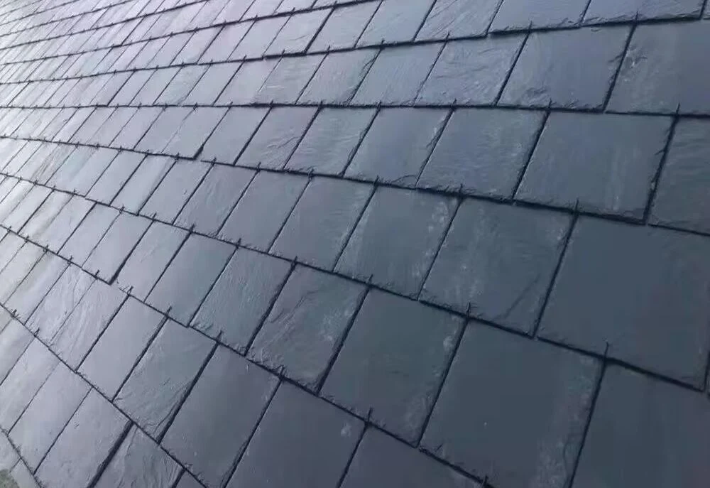 China Natural Split Black Slate for Wall Cladding Roofing Facade Tile