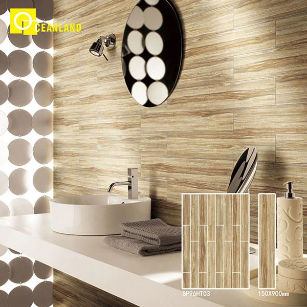 Vitrified Customizable Polished Wear-Resistant Natural Wood Ceramic Tile