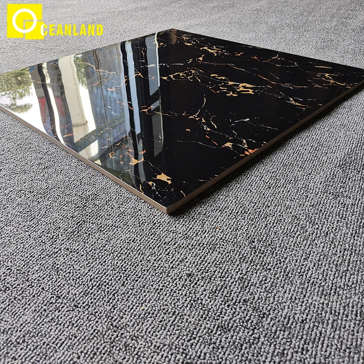 Black Marble China Glazed Porcelain Floor Tile