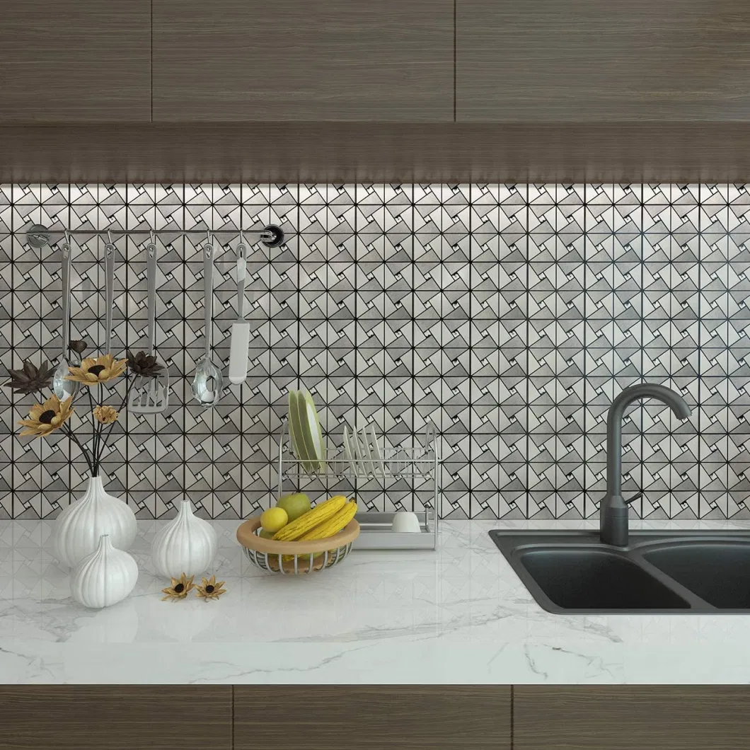 30*30cm, 3D Wall Panel Self Adhesive Glass Mosaic Tile for Kitchen