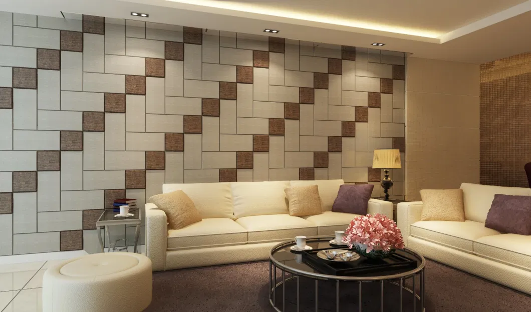 Simply Living Room Decoration 3D Soft Leather Wall Tile