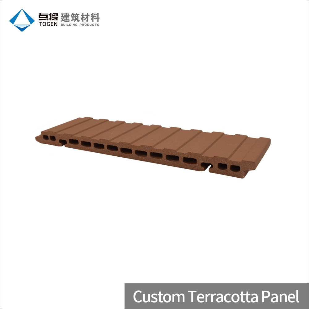 Clay Facade Panel Supplier Grooved Surface Grey Terracotta Architectural Design Tiles for Exterior Wall