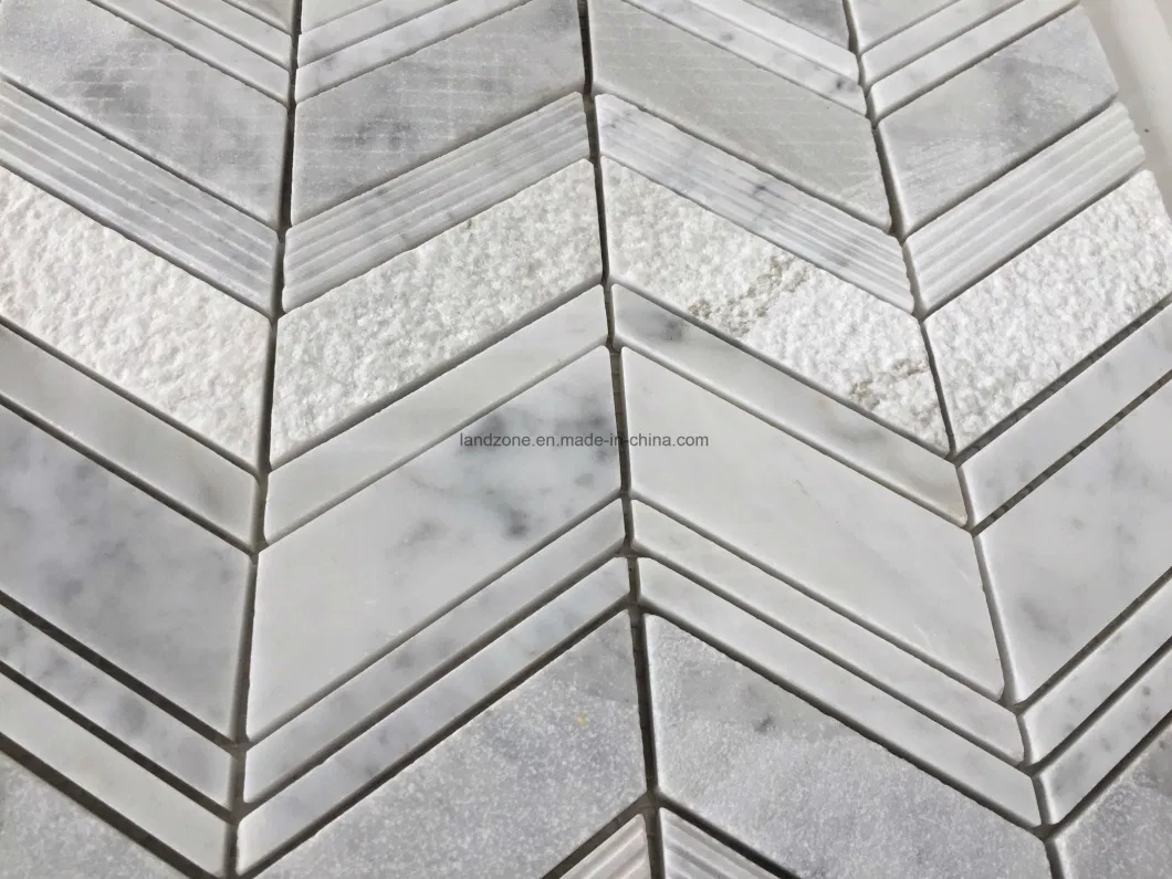 White Bone Shape Natural Marble Mosaic