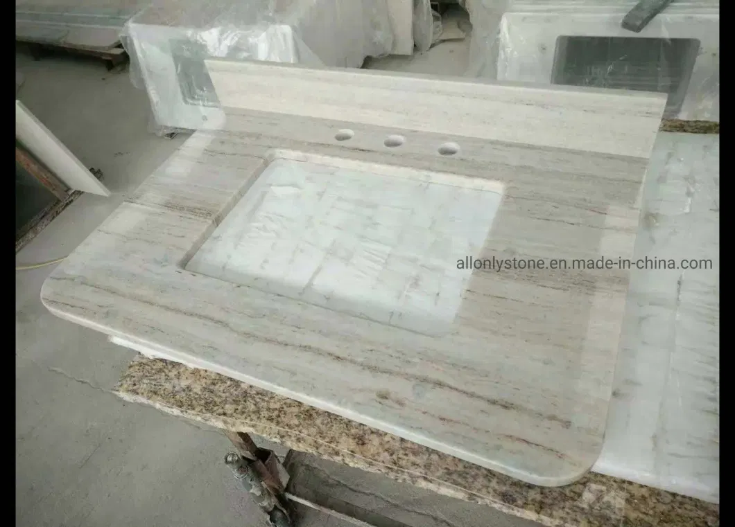 China Palissandro White Crystal Wood Marble Slab for Bathroom Countertop/Floor Tile/Shower Panel