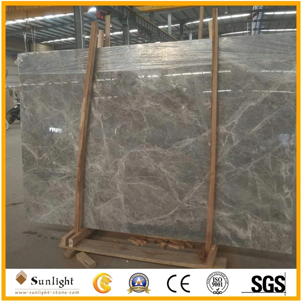 Customeize Popular Polished Grey Silver Mink Marble Tiles with White Veins