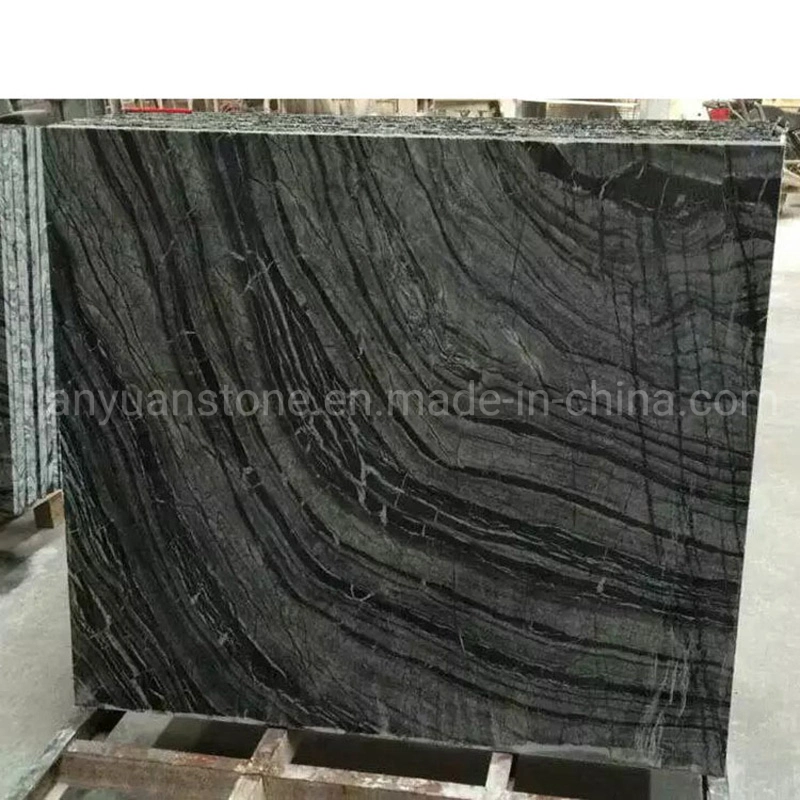 China Cheap Polished Silver Dragon Black Marble for Flooring Tiles