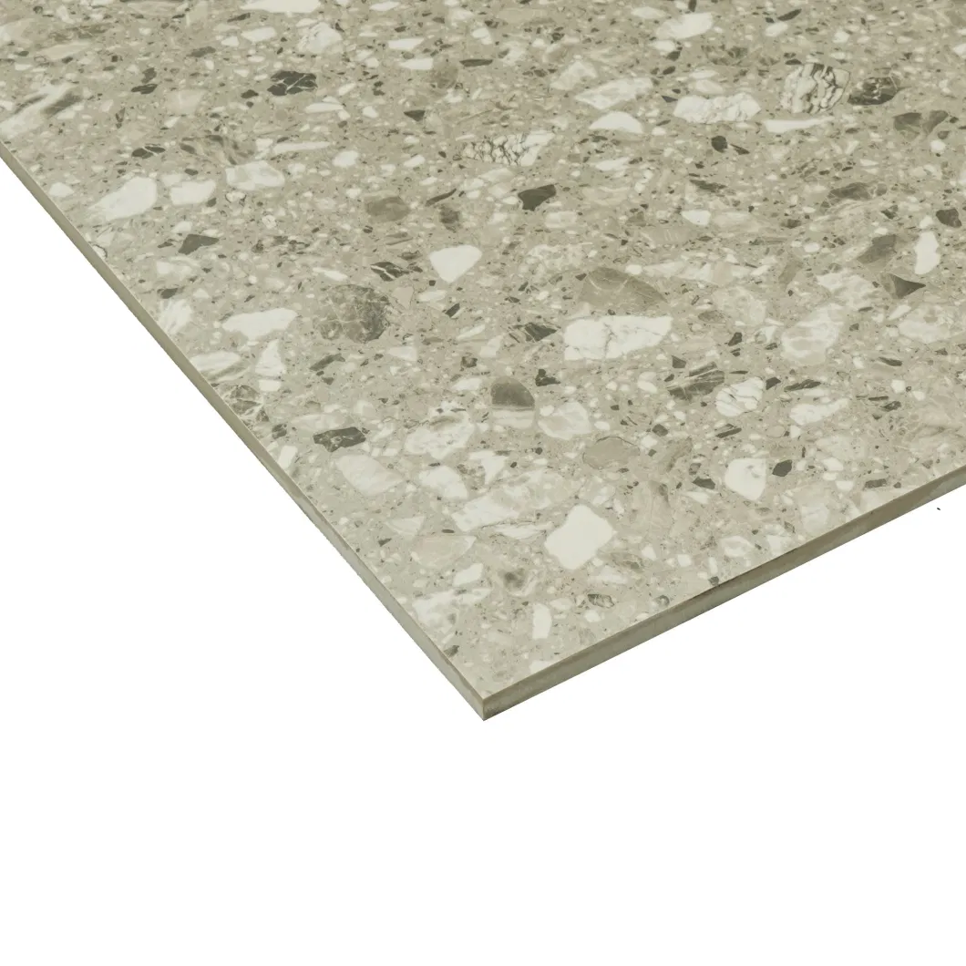 Terrazzo Concrete Look Charcoal Color Glazed Matt Surface Rustic Floor Tiles