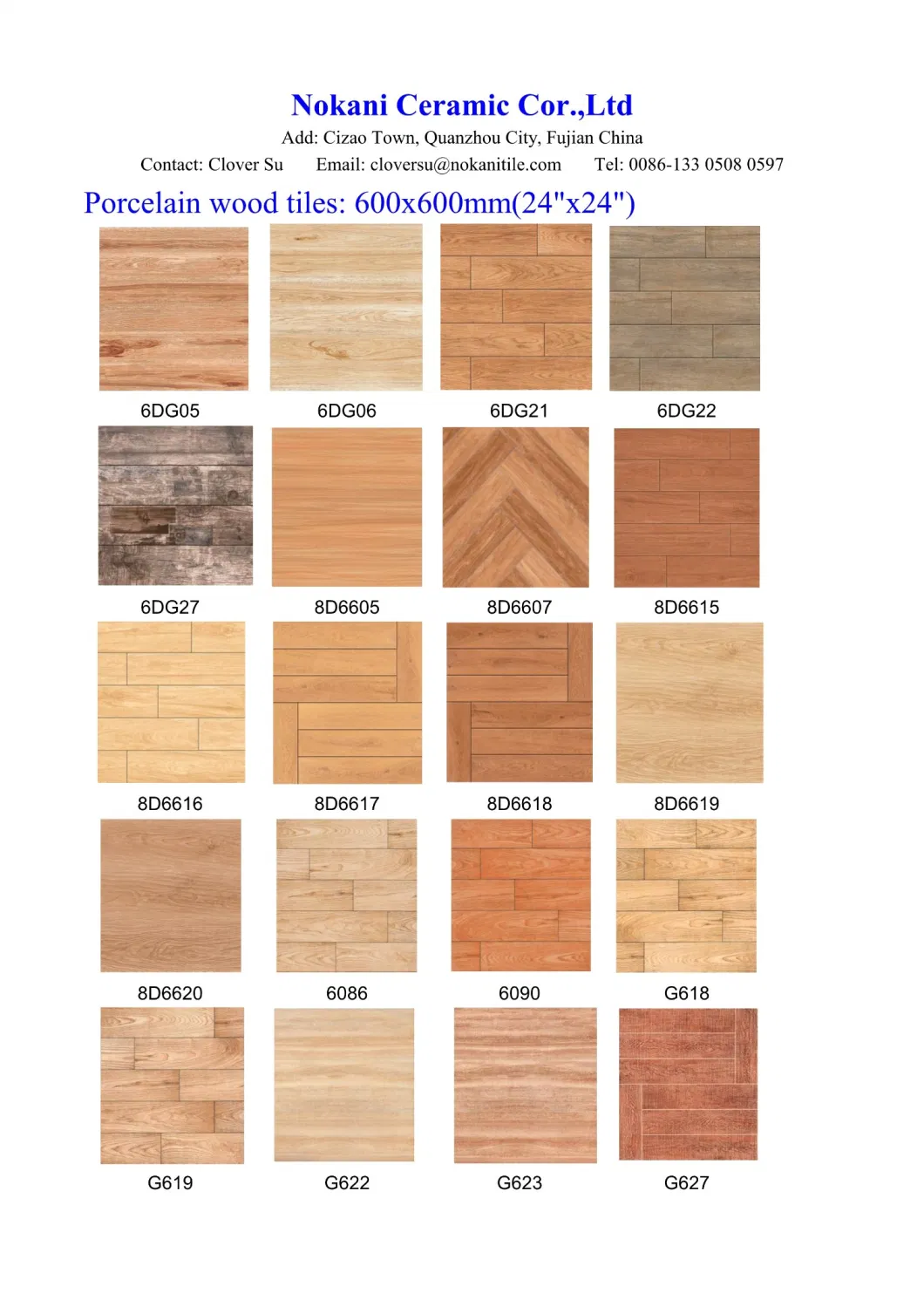 Wood Design Porcelain Wood Floor Tiles 600X600mm