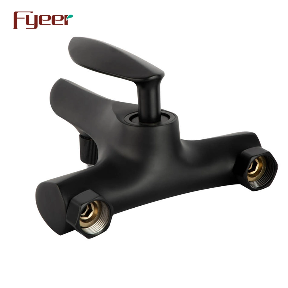 Fyeer Matte Black Wall Mounted Bath and Shower Bathtub Faucet