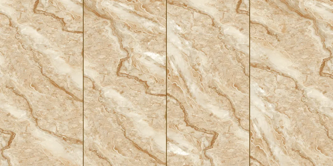 China Manufacturer Full Polished Glazed Floor Wall Tiles High Glossy Surface with Golden Sand Golden Line Silver Sand Silver Line