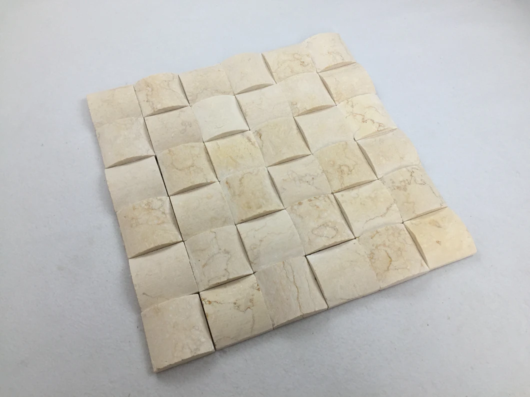 Cheap Cube 3D Brick Marble Mosaic Wall Tile for Sale