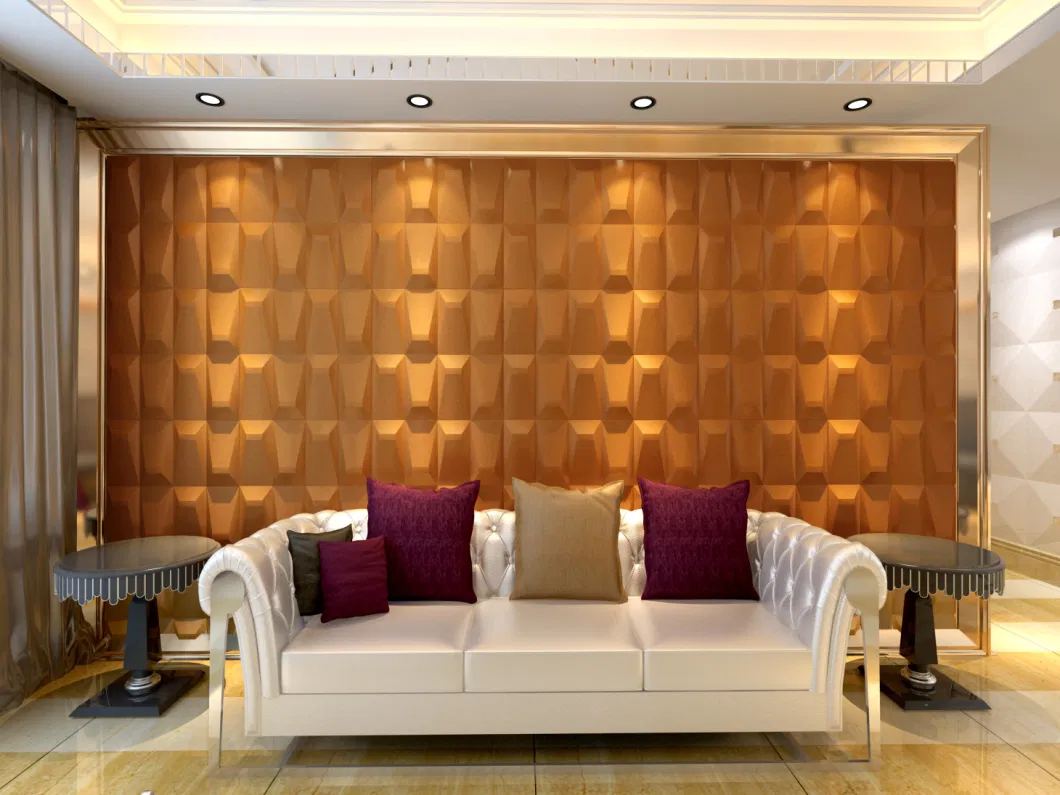 Bedroom Furniture 3D Soft Wall Tiles Synthetic PU Leather Wallpaper