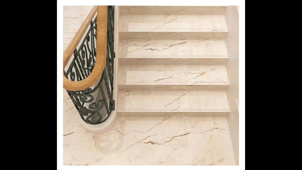 Non Slip Marble Look Porcelain Stairs Design Tiles Staircase Steps Tiles