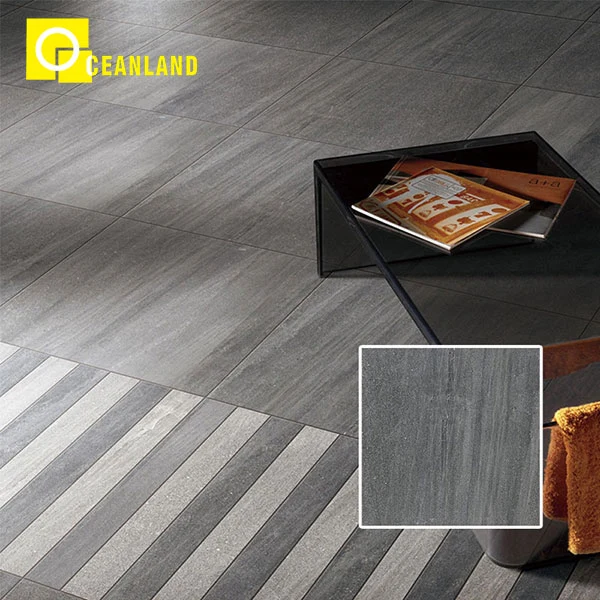 Dark Grey Wood Look Glazed Cement Porcelain Floor Tiles