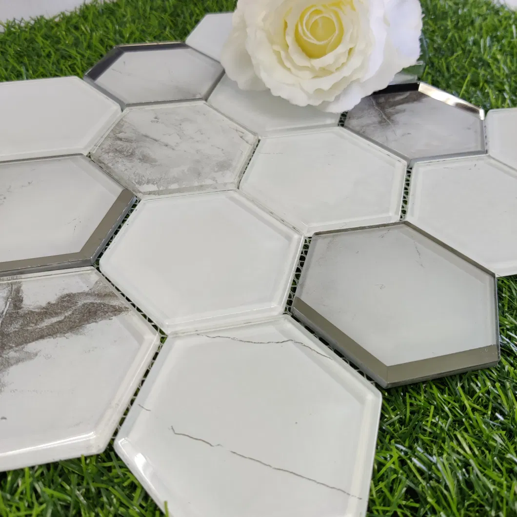 Hexagonal Brick Crystal Wall Decoration Mosaic Tile