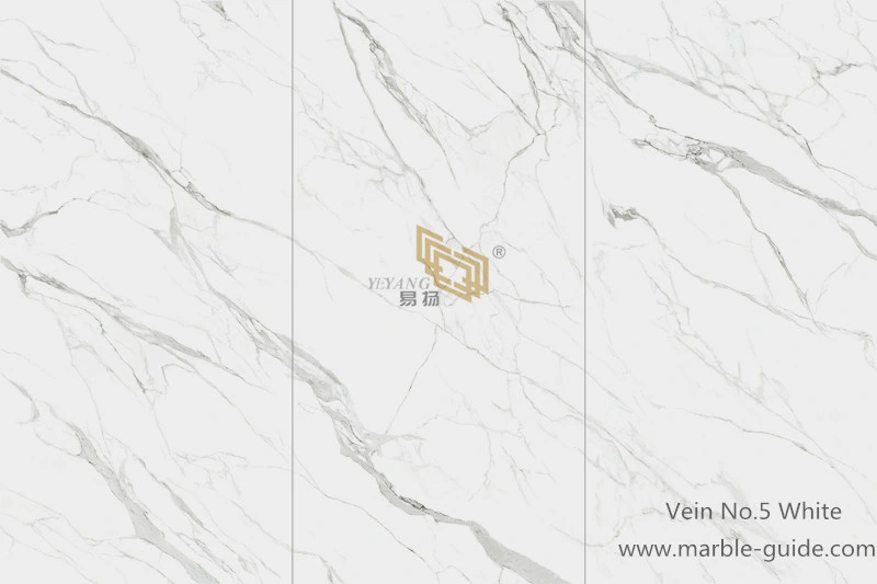 Artificial Stone Carrara Marble Effect White Sintered Stone for Kitchen/Countertops/Bathroom