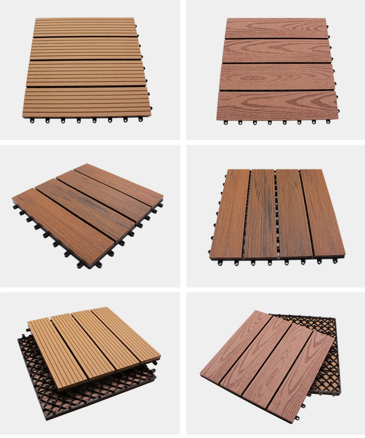 WPC DIY Wood-Plastic Composite Patio Deck Tiles 3D Interlocking Decking Floor Tile